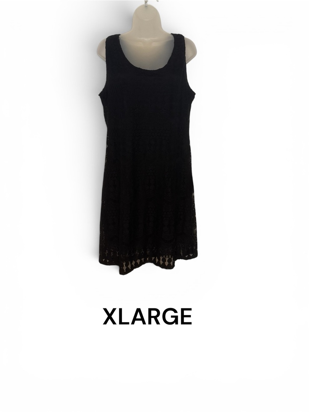 BEAUTIFUL  Black Sleeveless Lace Dress XLARGE    #CL